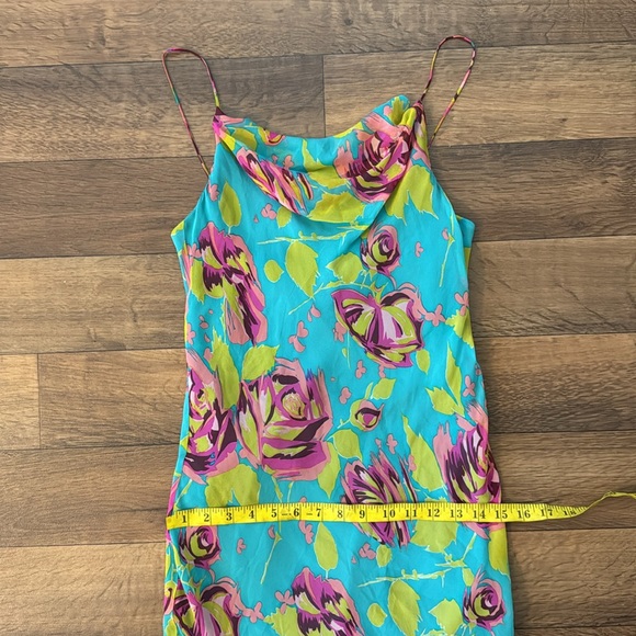 Betsey Johnson New York Vintage Size 10 Mermaid Whimsical 100% Silk Dress Floral - Picture 7 of 16